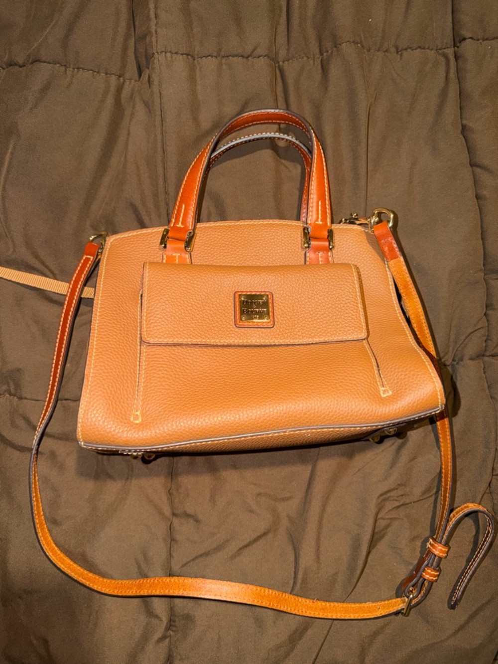 Women’s Tan Leather Tote Bag with Red Interior